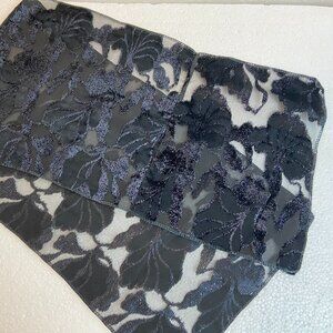 Vintage Scarf Black w/ Silver Knit